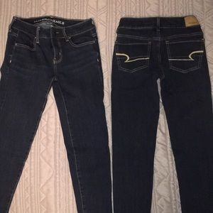 TWO pairs NWOT Size 0 AE Denim X4 Skinny Jegging